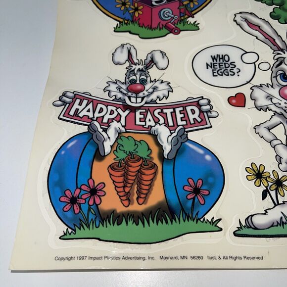Vintage Classic Clings Window Decorations Happy Easter StaticClings 1997 - Picture 5 of 7